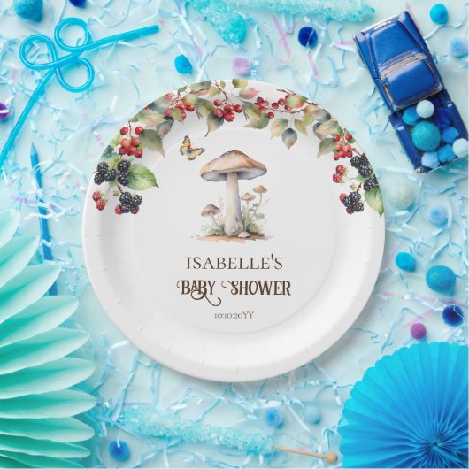 Woodland Toadstool & Mushroom Fall Babydusche Pappteller (Party)
