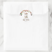 Woodland Toadstool & Mushroom Fall Babydusche Runder Aufkleber (Tasche)