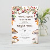 Woodland Toadstool Pilz Fall Baby Dusche Einladung (Stehend Vorderseite)