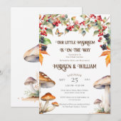 Woodland Toadstool Pilz Fall Baby Dusche Einladung (Vorne/Hinten)