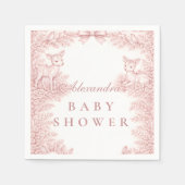 Woodland Toile Baby Shower Serviette (Vorderseite)