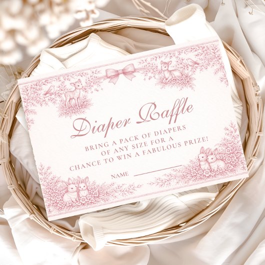 Woodland Toile Diapper Raffle Begleitkarte