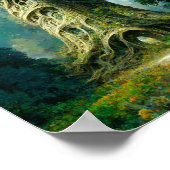 Woodland Tower Fantasy Art Poster (Ecke)