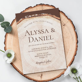 Woodland Tree bark ring Rustic Wedding  Einladung