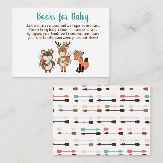 Woodland Tribal Babydusche Buchungskarten Begleitkarte (Vorne/Hinten)