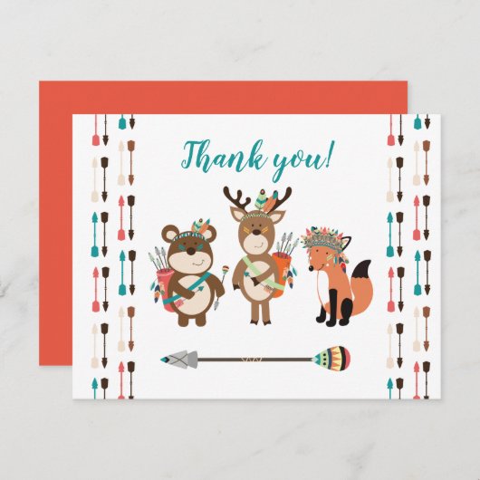 Woodland Tribal Boho Kinderdusche Danke für Ihre A (Vorne/Hinten)