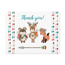 Woodland Tribal Boho Kinderdusche Danke für Ihre A