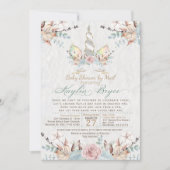 Woodland Unicorn Virtual Baby Shower Kaylin7 Inv Einladung (Vorderseite)