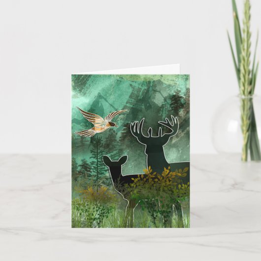 Woodland Union Pair of Deer and Hawk (Vorderseite)