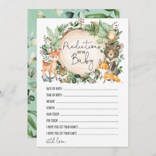 Woodland Vorhersagen für die Baby Shower Game Card Einladung