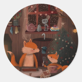 "Woodland Warmth", Originalwerk von Tia Runder Aufkleber