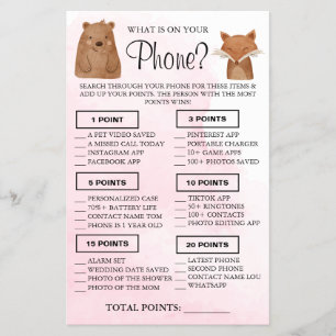 Woodland Was ist auf Ihrem Handy Showspielkarte Flyer