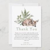 Woodland Watercolor Hirschdusche Danke (Vorderseite)