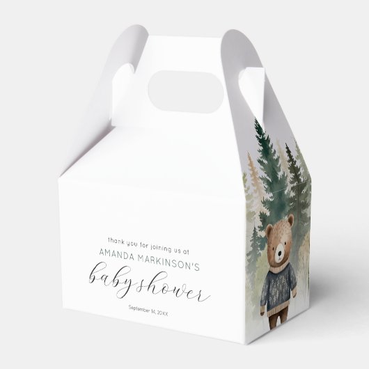 Woodland Watercolor Kinderdusche Geschenkschachtel (Rückseite)