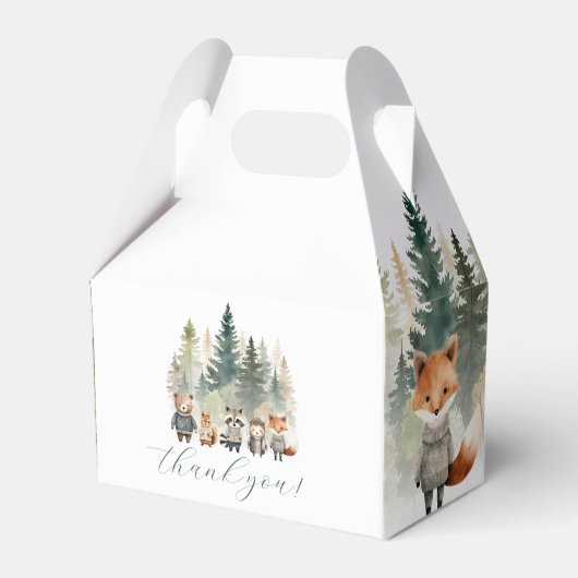Woodland Watercolor Kinderdusche Geschenkschachtel (Vorderseite)