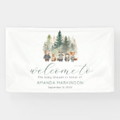 Woodland Watercolor Kinderdusche Willkommen Banner (Horizontal)