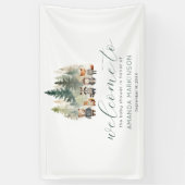 Woodland Watercolor Kinderdusche Willkommen Banner (Vertikal)