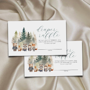 Woodland Watercolor Kinderdusche Windelwanne Winde Begleitkarte