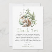 Woodland Watercolor Squirrel Baby Dusche Danke (Vorderseite)
