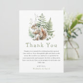 Woodland Watercolor Squirrel Baby Dusche Danke (Stehend Vorderseite)