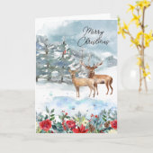 Woodland Watercolor Weihnachten Karte (Gelbe Blume)