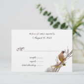 Woodland Waxwing Wedding RSVP (Stehend Vorderseite)