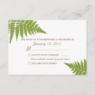 Woodland Wedding Fern UAWG RSVP Karte
