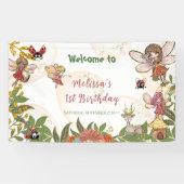 Woodland Whimsical Enchanted Forest Fairy Ladybug Banner (Horizontal)