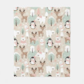 Woodland Whimsical Forest Animals Winter Fleecedecke (Vorderseite)