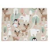 Woodland Whimsical Forest Animals Winter Große Geschenktüte (Vorderseite)