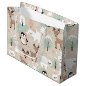 Woodland Whimsical Forest Animals Winter Große Geschenktüte (Vorderseite Schrägansicht)