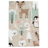 Woodland Whimsical Forest Animals Winter Mittlere Geschenktüte (Vorderseite)