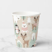 Woodland Whimsical Forest Animals Winter Pappbecher (Rückseite)