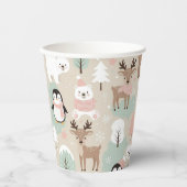 Woodland Whimsical Forest Animals Winter Pappbecher (Vorderseite)