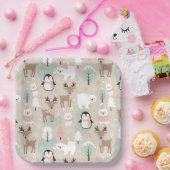 Woodland Whimsical Forest Animals Winter Pappteller (Party)