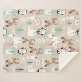 Woodland Whimsical Forest Animals Winter Sherpadecke (Vorderseite (Horizontal))