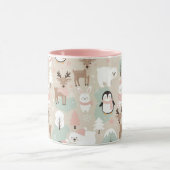 Woodland Whimsical Forest Animals Winter Tasse (Zentrum)