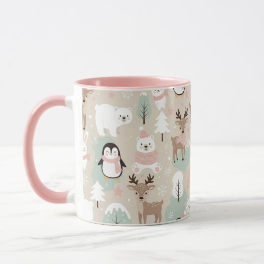 Woodland Whimsical Forest Animals Winter Tasse (Links)