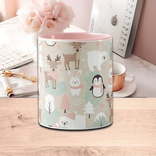 Woodland Whimsical Forest Animals Winter Tasse