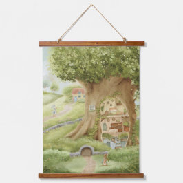 Woodland Whimsical Kids Room Nursery Decor Wandteppich Mit Holzrahmen