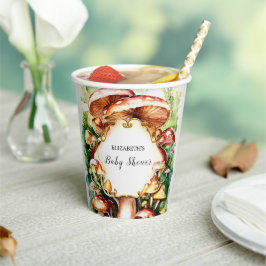 Woodland Whimsical Mushroom Baby Dusche Pappbecher