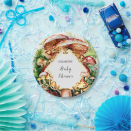 Woodland Whimsical Mushroom Baby Dusche Pappteller