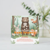 Woodland Whimsy Baby Dusche Einladung (Stehend Vorderseite)