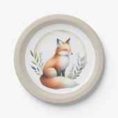 Woodland Whisper- Fox Illustration Pappteller (Vorderseite)
