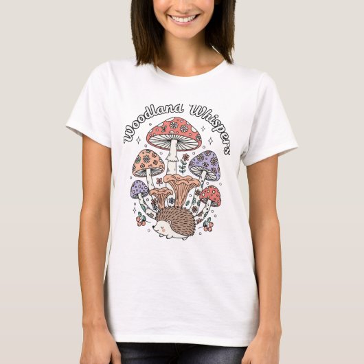 Woodland Whispers Cute Hedgehog Art T-Shirt (Vorderseite)