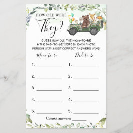 Woodland wie alt waren sie Baby Showspielkarte Flyer