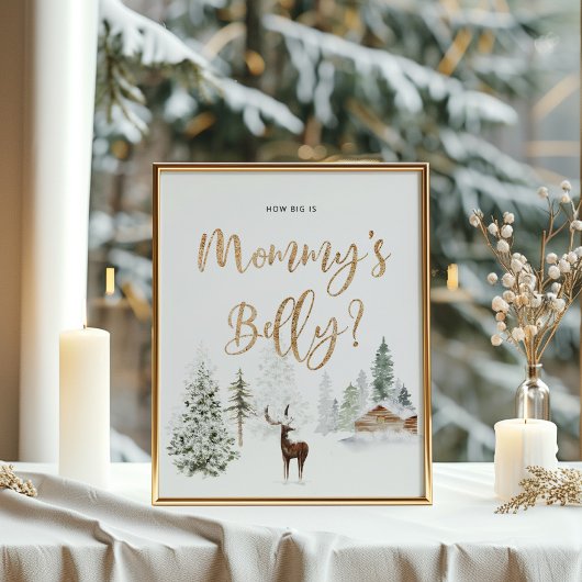 Woodland wie groß ist Mama's Bauchwild Poster