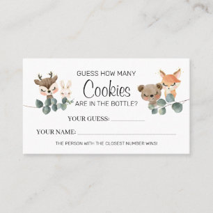 Woodland Wie viele Cookies Baby Shower Card Spiel Platzkarte