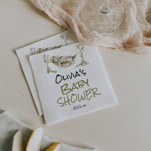 Woodland Wild Forest Bear Animal Baby Shower Serviette