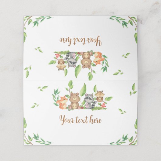 Woodland Wild One Food Platzkarte (Außenseite Aufgefaltet)